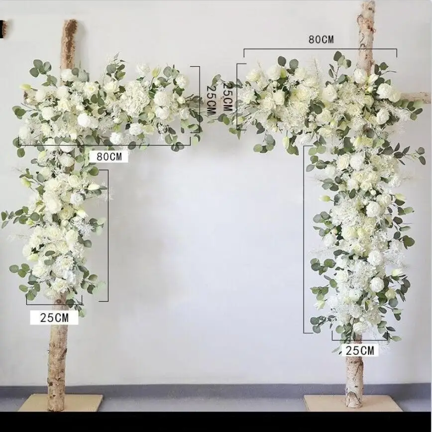 Artificial Flower Row For Wedding Decoration Flower Arch Arrangement Photo Props Romantic Floral Background Outdoor Decor-animated-img