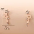 Glamorous Rhinestone Star Stud Earrings for Ladies - Hypoallergenic Alloy Jewelry - Perfect Daily Wear & Romantic Couple Gift fo preview-3