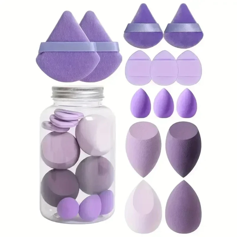 12/14Pcs Makeup Sponge Cosmetic Puff Foundation Sponges Blender Beauty Egg Powder Puffs Make Up Accessories Women Makeup Tools-animated-img