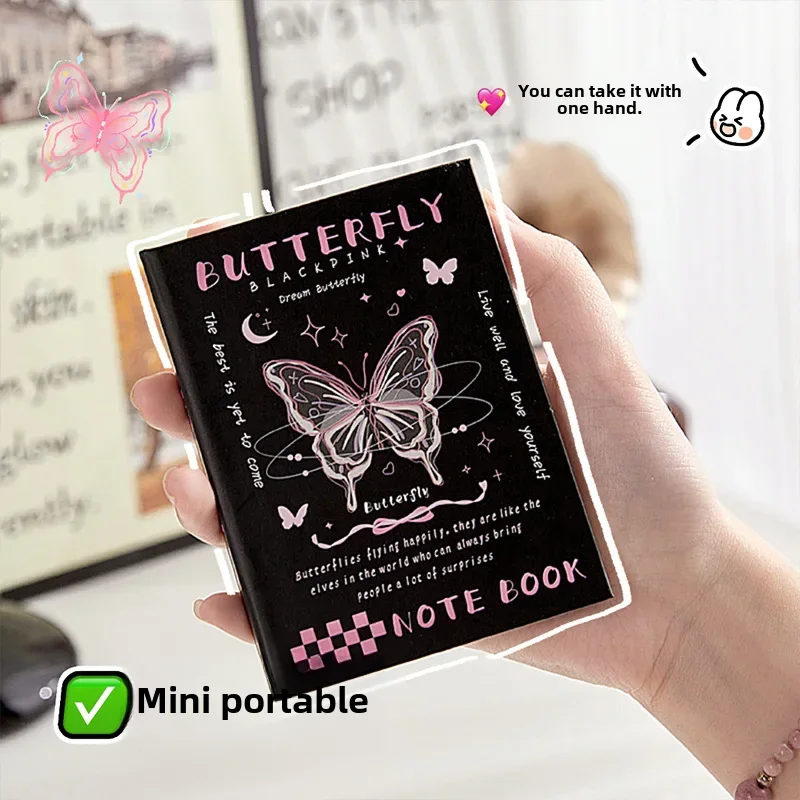 A7pocket Dreamy Butterfly Mini Notebook Women's Portable High Aesthetic Value Student Notepad Book For Sketching Writing preview-4