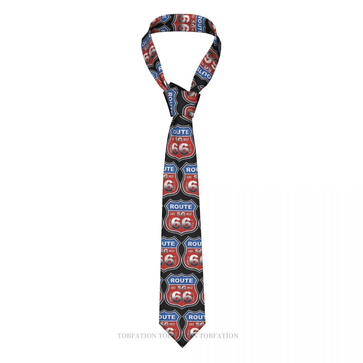 East West U S Route 66 New 3D Printing Tie 8cm Wide Polyester Necktie Shirt Accessories Party Decoration-animated-img