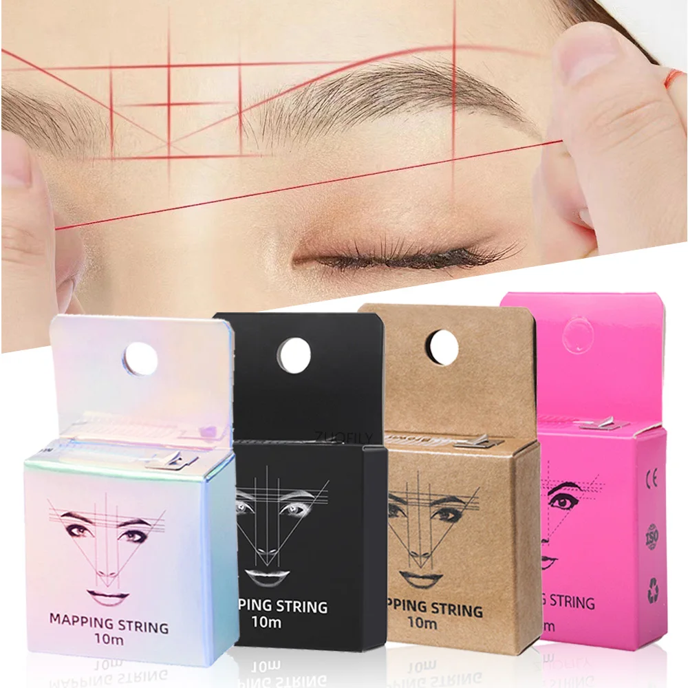 5 Colors Tattoo Thread Eyebrow Marker Thread Tattoo Brows Ruler Auxiliary Line Drawing With Ink Positioning Mapping Line Box-animated-img