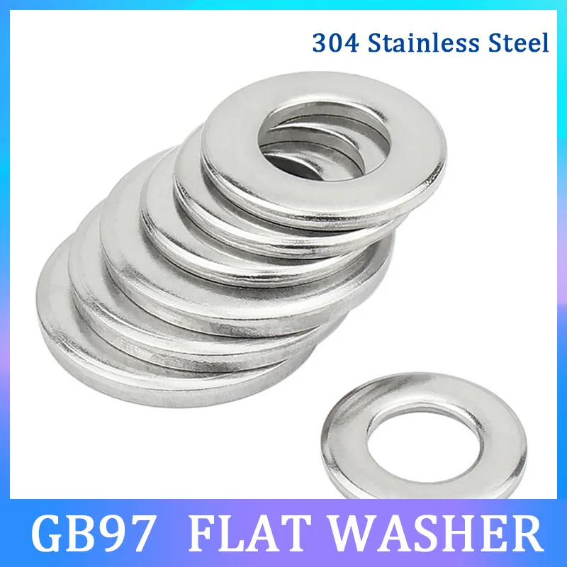 Купить Алиэкспресс  1-50PCS 304 Stainless Steel GB97 Flat Washer