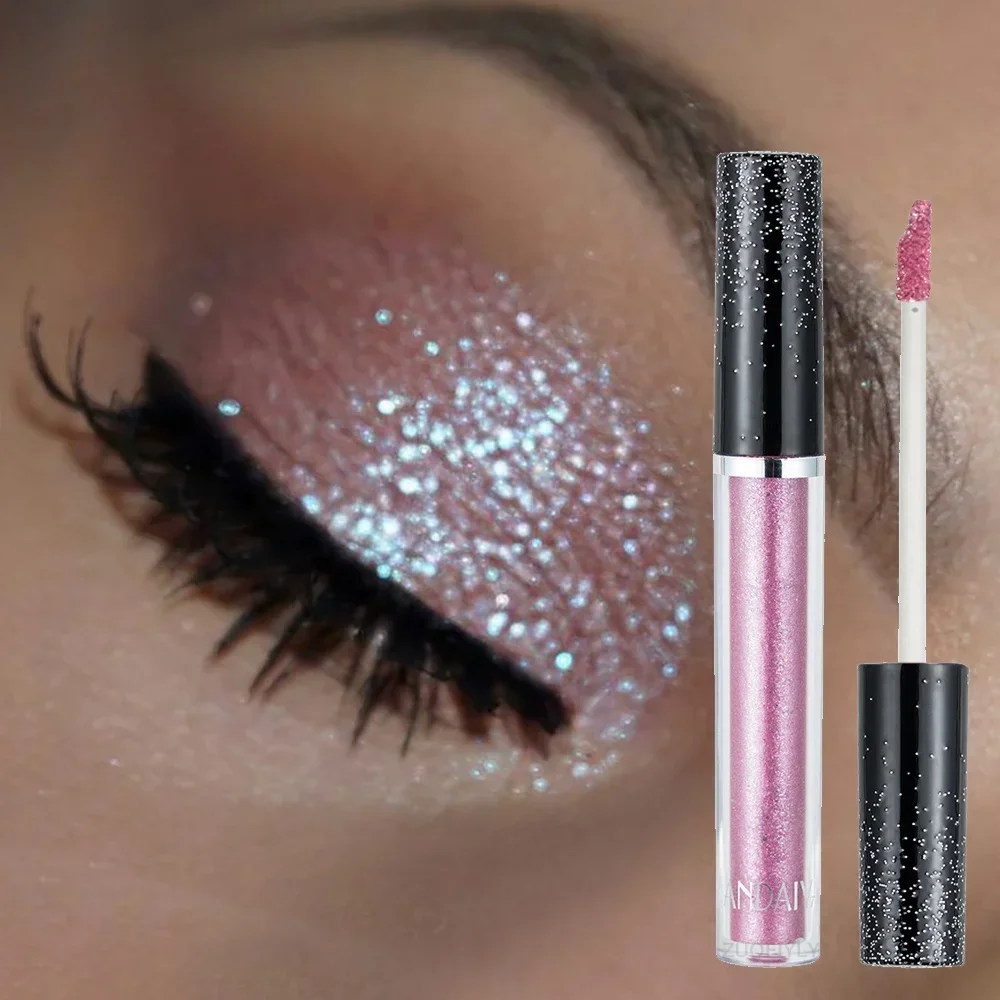 HANDAIYAN Liquid Eyeshadow Metallic Diamond Shiny Eye Liner Pen Giltter Eyeshadow Palette Lasting Shimmer Brighten Cosmetics-animated-img