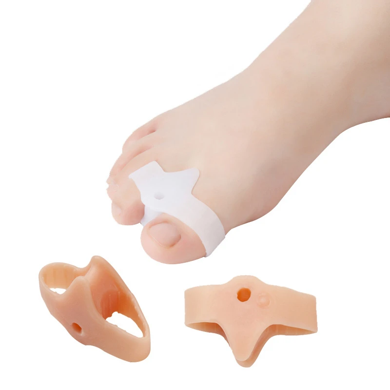 2PCS Silicone Gel Thumb Corrector Bunion Foot Toe Hallux Valgus Protector Separator Finger Straightener Adjuster Foot Care Tool-animated-img