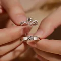 New Trendy Luxury Couple Rings for Women Men Dazzling Square Zirconia Delicate Ring Wedding Valentine's Day Romantic Jewelry