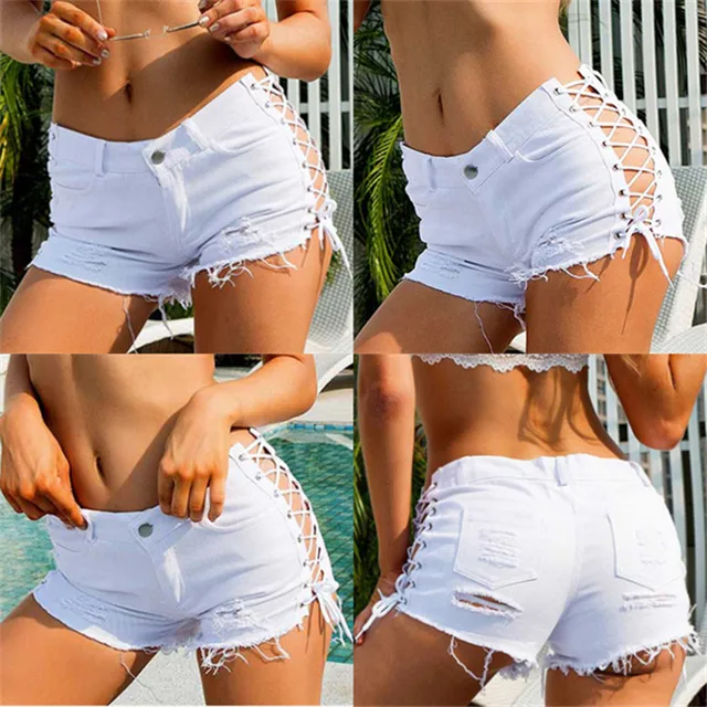 Αγορά Παντελόνια και Φούστες  Women Sexy Denim Jeans Shorts Girl High  waist Low Waist Beach Hot Shorts YF049-#808