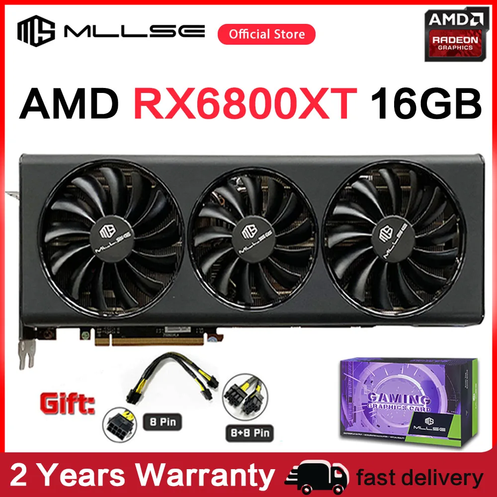 MLLSE AMD RX 6800XT 16GB Placa De Video Gaming Graphics Card GDDR6 256Bit  DP*3 HDMI*1 8+8PIN Radeon rx6800xt 16g game video card