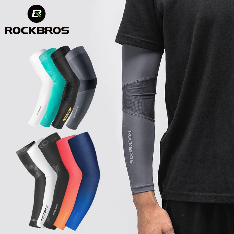 Купить Бег ROCKBROS One Pair Ice Fabric Breathable UV Protection Running Arm Sleeves Fitness