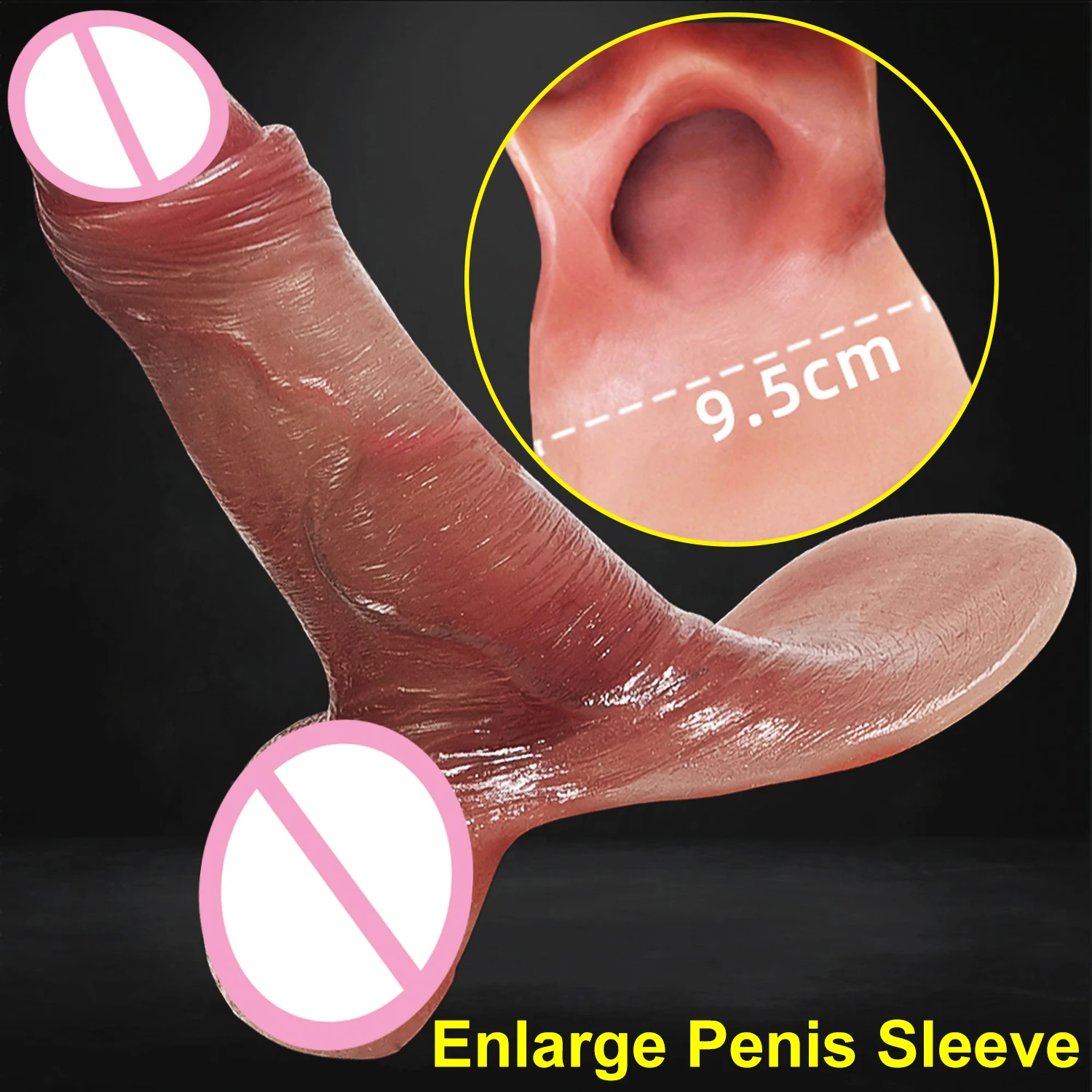 Купить Алиэкспресс | 12 Styles Soft Realistic Silicone Enlarger Dick Sleeve  Big Growth Real Penis Man Delayed Ejaculation Extend Cock Condom Sex Toy