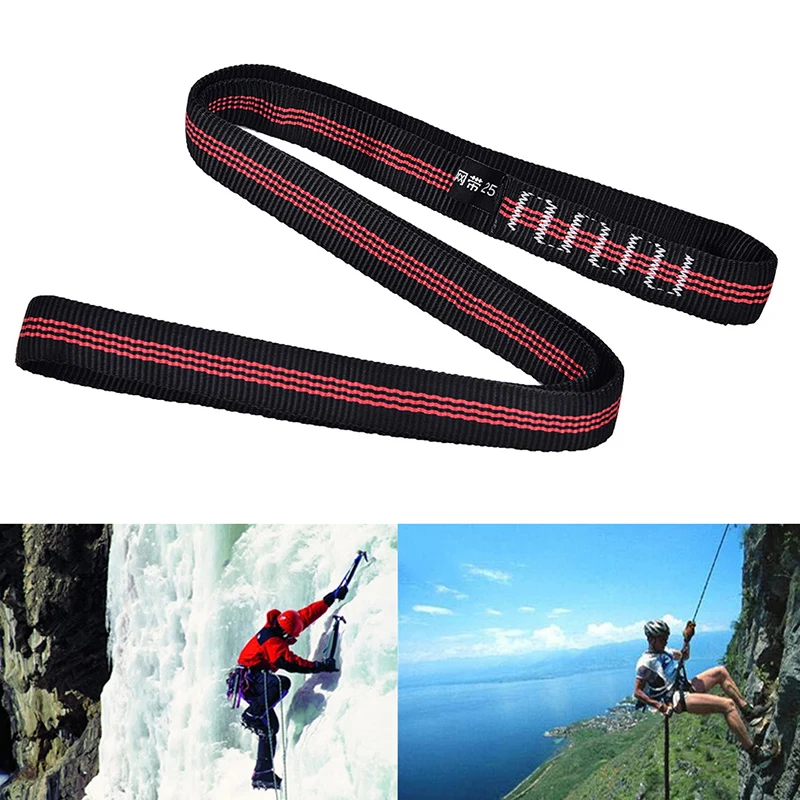 Rock Climbing Sling Rope Protector 25KN 60cm Nylon Bearing Strap Reinforce Rope Belt Arborist Mountaineering Equipment-animated-img