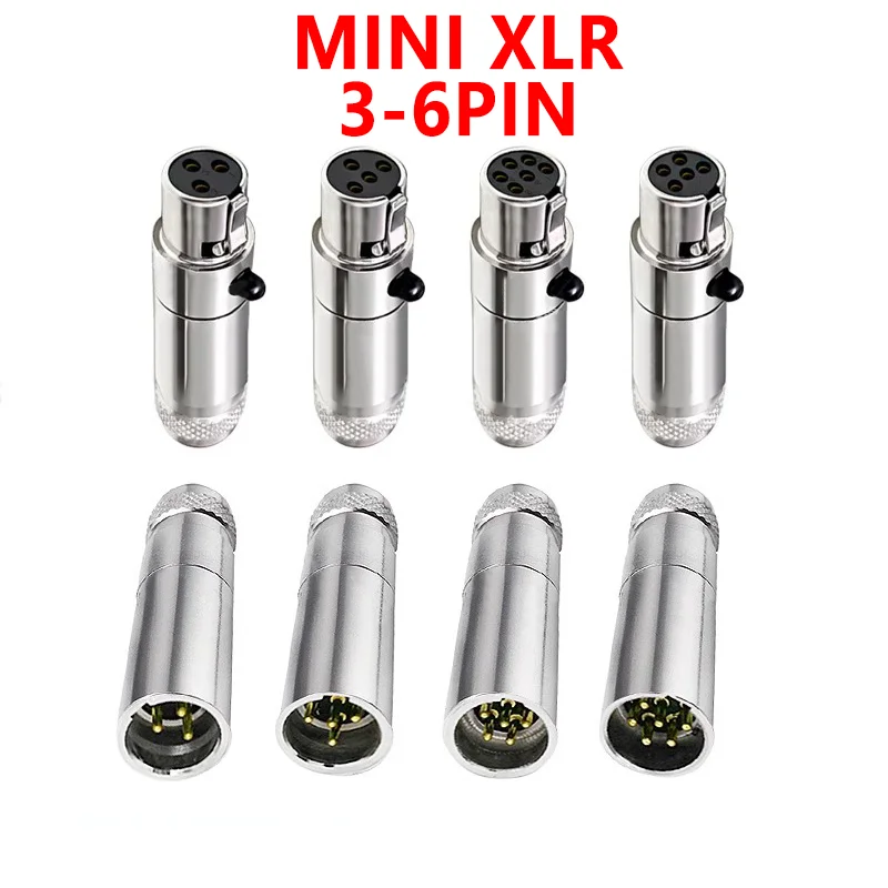 3/4/5/6pin Mini XLR Aviation Connector Female Plug Male Socket Zinc Alloy+copper pins for MIC Microphone Audio Video Connecting-animated-img