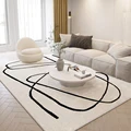 קישוט סלון בסגנון נורדי שטיח קטיפה עיצוב אמנות מופשט שטיחים לחדר שינה קו פשוט שטיח רך בית שטיח רצפה עבה