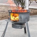 Home Rural Portable Brazier Stove Simple Camping Field Fire Pits Outdoor Grill Stand Camping Stove Heating Wood Fire Stove O