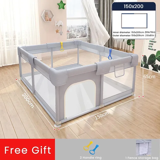 Infant Shining Children Playpen with Foam Protector Baby Playground Baby Safety Fence Kid Ball Pit Playpen for 0-6 Years Old Kid-animated-img