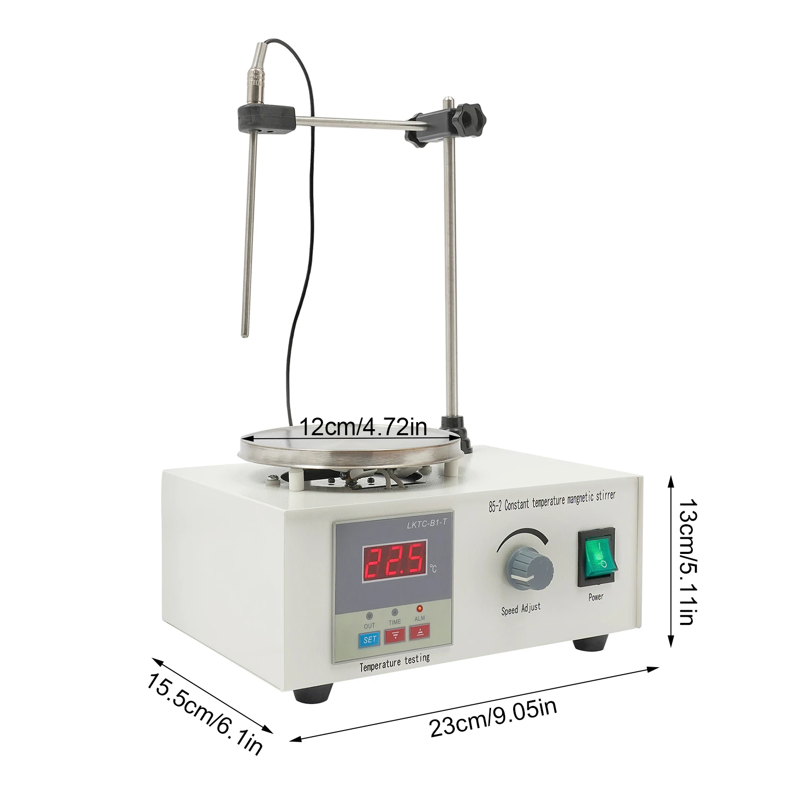 Magnetic Stirrer Machine 250W 0-99℃/32-210.2℉ 0-2000rpm Step-less Adjustable Speed Magnetic Stirrer for Research Institutes-animated-img