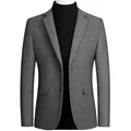 Men's Wool Blazers Male Suit Jacket Oversized Solid Business Casual Winter Jacket Men Clothing Wedding Suit Coat 4XL preview-1