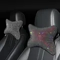 Crystal Diamond Car Neck Pillow Auto Headrest Pillow Seat Soft Pillow Rhinestone Bling Car Accessories Interior for Girls Women