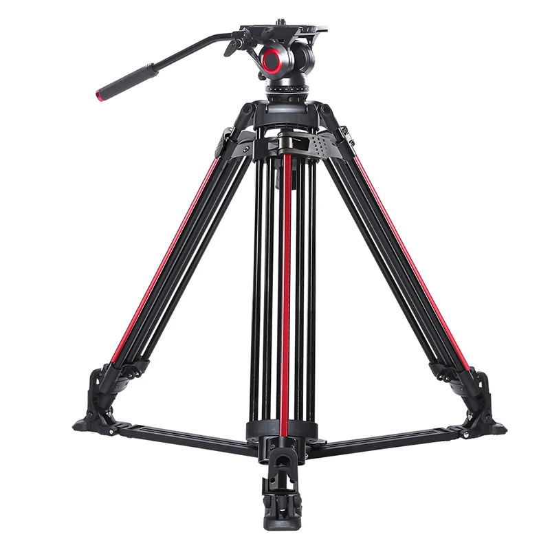 miliboo video tripod professional camera stand with ground spreader for dslr camcorder wedding photography travel quick shipping-animated-img