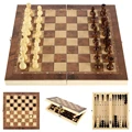 3 in 1 Chess Game Board Folding Chess Set Backgammon Checkers Travel Games Chess Sets for Adult Kids Gift Family Game Chess Boar preview-4