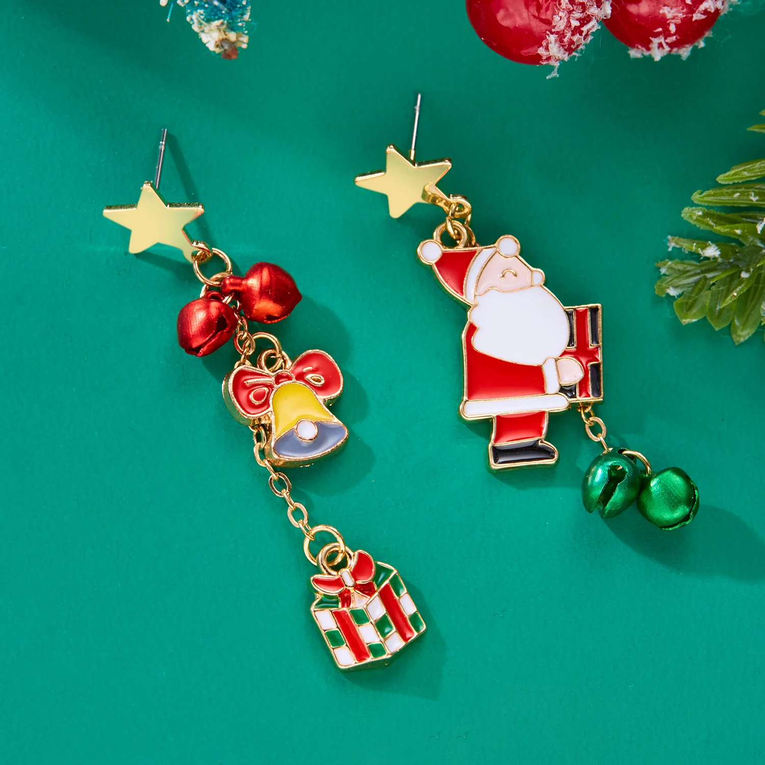 Fashion Christmas Asymmetrical Dangle Earrings for Women Santa Claus Snowman Snowflake Xmas Tree Earring Girls New Year Jewelry-animated-img