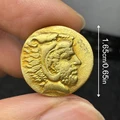 Ancient Roman Knight Half Body Horse Gold Greek coin, Antique Collection Medal Souvenir Gift，Home Decorative Coin preview-1