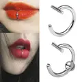 Newest Lip Nose Rings Neutral Punk Lip-shaped Ear Nose Clip Lip Hoop Steel Body With Perforated Fake Diaphragm Jewelry G4D1
