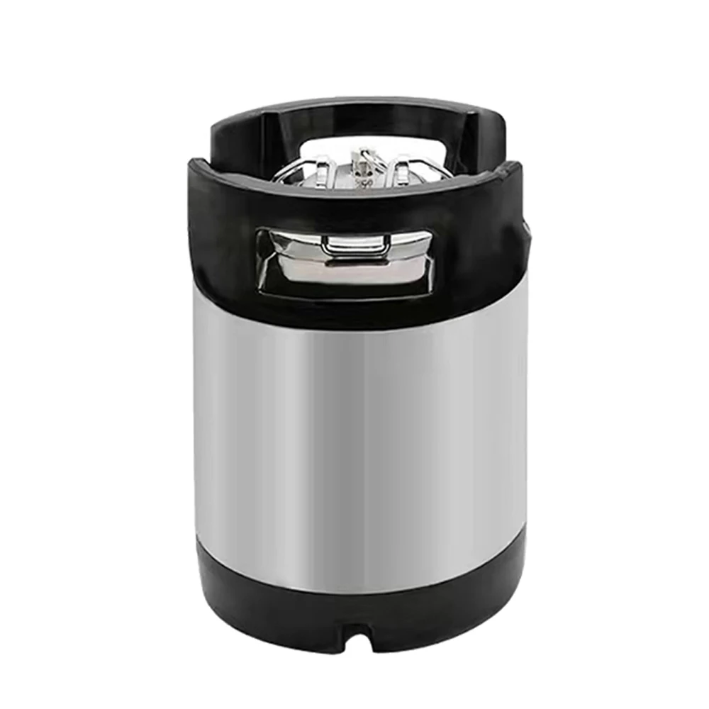 1.75 Gal Beer Keg Rubber Handle Barrel Stainless Steel Homebrew Growler Leak Proof Top Lid Beer Bucket  Ball Lock Type-animated-img