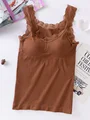Lace Camisole With Chest Pad Tank Tops Women Sexy Solid Color Bottoming Vest Underwear preview-4
