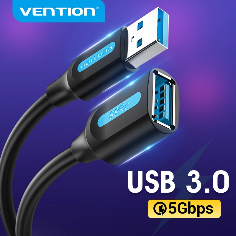 Vention USB 3.0 Extension Cable USB 3.0 2.0 Cable Extender Data Cord for PC Smart TV Xbox One SSD Fast Speed USB Cable Extension-animated-img