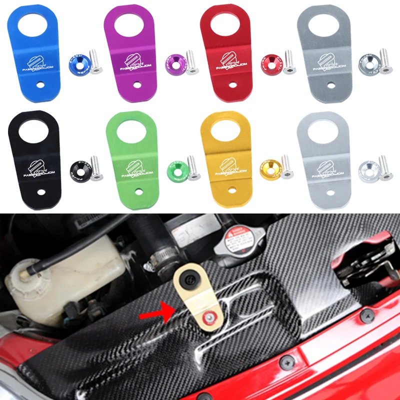 JDM Racing Style Aluminum Radiator Stay Mounting Bracket with Washer Kit For Honda civic EK AP DC 96- 00 With Logo-animated-img