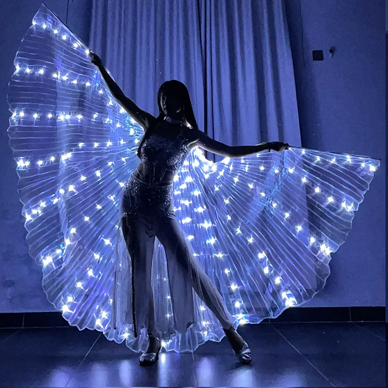 LED Luminous Butterfly Wing Belly Dancing Performance Costumes stage Festival Party Lighting Cloak Luminous Butterfly Wing-animated-img