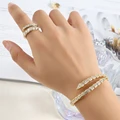 Yupsk Fashion Shiny Zircon Snake Bone Open Bracelet Bangles Exquisite Women's Wedding Party Accessories Gift preview-2