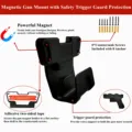 Magnetic Gun Mount with Safety Trigger Guard Protection, Gun Magnet Mount Holster Gun Holder Rack for Pistol Handgun preview-2