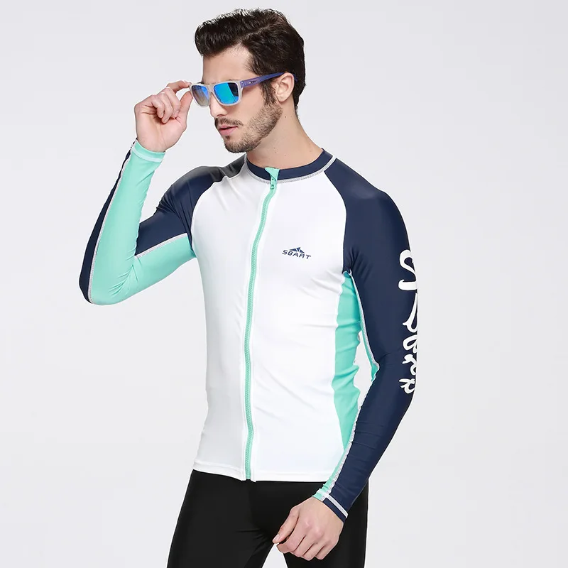 SAILBEE Men UV Protect Swimwear Long Sleeve Swimsuit Mens Rashguard Surfing  Rash Guard Surf Shirt For Swimming Sail Drop Ship