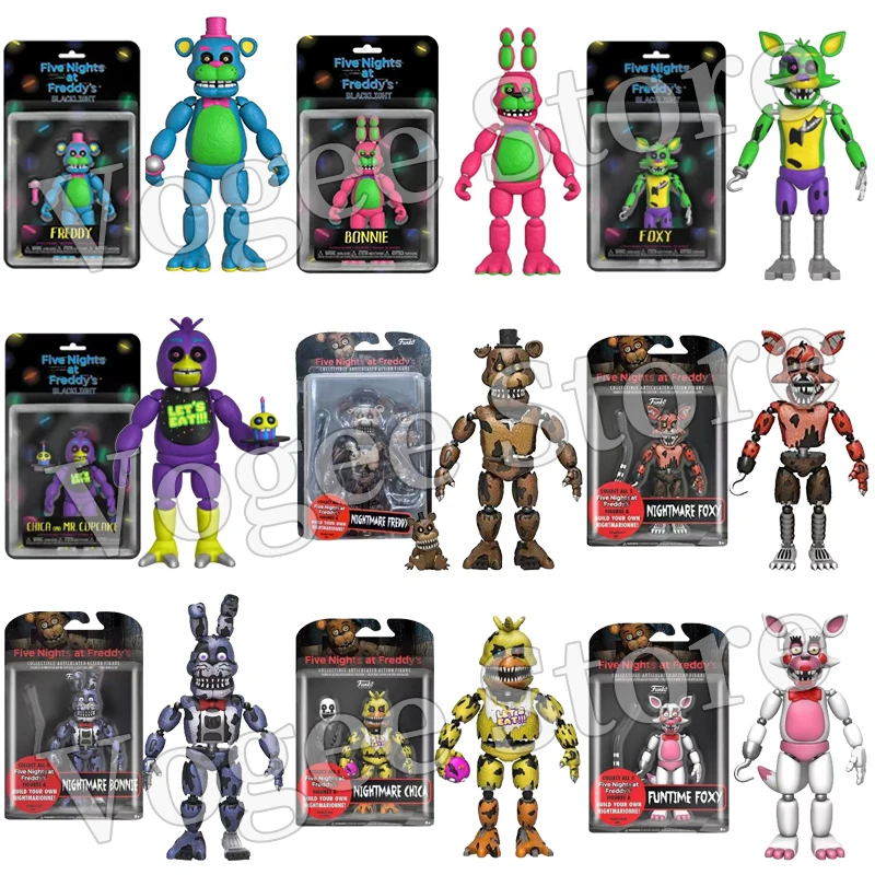 Game FNAF Figure Blacklight Nightmare Foxy Action Figures PVC Collection  Doll 14cm Funtime Foxy Fox Model Toys for Child's Gifts - AliExpress