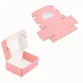 20/30 Pink Small Paper Boxes With Clear Window, Suitable for Jewelry Soap Chocolate Candy Weddings Parties Birthdays preview-4