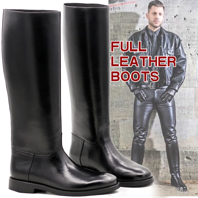 mens knee length leather boots