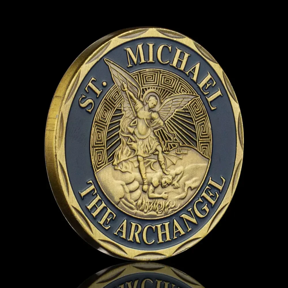 ST. Michael The Archangel Souvenir Coin Service Befor Eself Excellentce in All We Do Integrityeirst Copper Collection Coin-animated-img