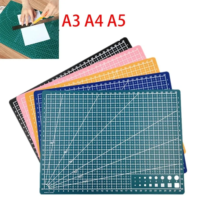 A3 A4 A5 PVC Cutting Mat Workbench Patchwork Cut Pad Sewing Manual DIY Knife Engraving Leather Cutting Board Side Underlay-animated-img