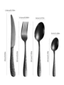 4/6/16/24pcs Black stainless steel cutlery knife, fork and spoon set Home kitchen utensils Holiday dinner tableware preview-1