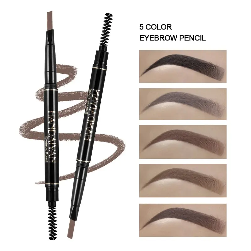 HANDAIYAN Eyebrow Pencil Automatic Rotating Double Head Long Lasting Natural Waterproof 5 Color Triangle Eyebrow Pen Make Up-animated-img