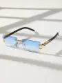 1pc Unisex Rimless Plastic Frame Fashion Glasses For Summer Vacation Outdoor Travel Clothing Accessories preview-5