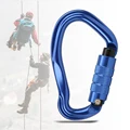 Automatic Locking Climbing Carabiner D Shape Buckle High Load Bearing Keyring Snap Hook For Camping Mountaineering preview-1