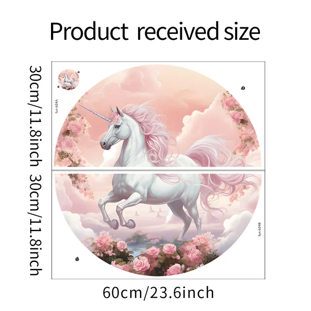Unicorn Flower Vinyl Tile Child Wall Stickers For Baby Room Decoration Anime Room Decor Wall Decor Wallpaper Bedroom Accessories-animated-img