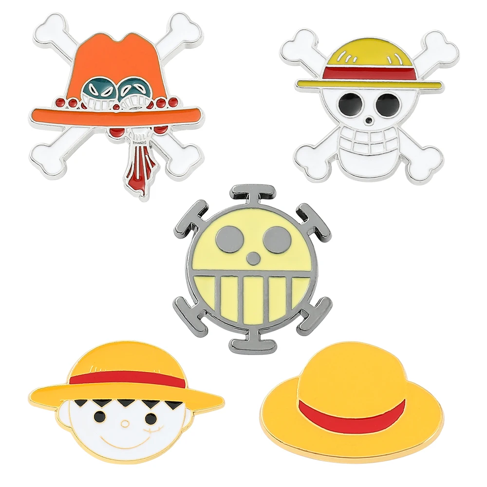 Japanese Anime One Piece Enamel Pin Cute Luffy Lapel Pin Devil Fruit  Brooches for Backpack Manga Badges Jewelry Accessories