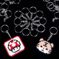 Hama Bead Accessories Metal Keychain with Chain Flat Double-layer Key Ring Hanging Ring Diy Accessories Metal Earth preview-1