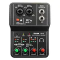 TEYUN Q-12 Sound Card Audio Mixer Sound Board Console Desk System Interface 4 Channel 48V Power Stereo Computer Sound Card
