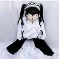 Women Maid Outfit Lolita Cosplay Cute Sexy Erotic Kawaii Cafe Costume Black White Men Uniform Apron Dress Cute Bow Mucama preview-2