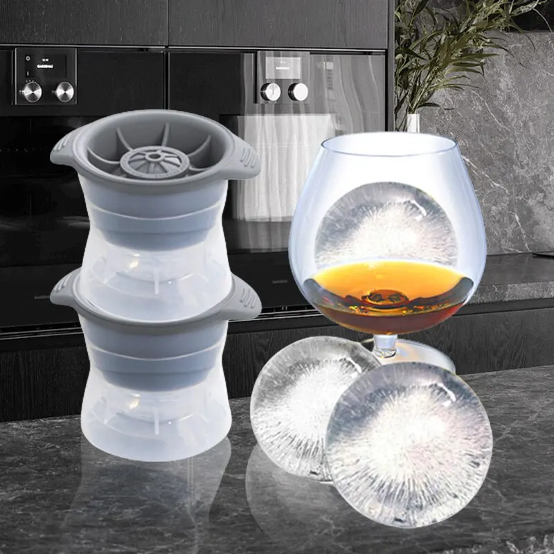 Ice Cube Trays 2 Pcs 4-hole Round Ice Ball Mold Bar Ice Cube Ball Maker  Whiskey Ice Maker Ice Cube Mold Reusable Summer Ice Maker Home Kitchen Ice  Hoc